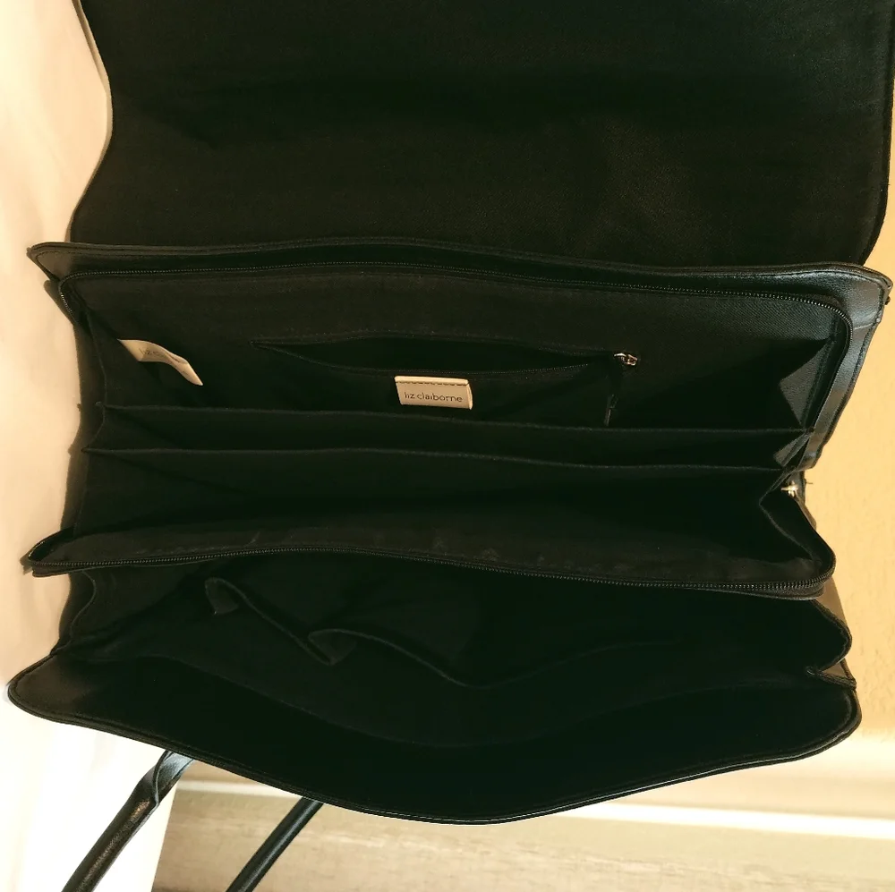 Liz Claiborne Tote Bag Black Work Messenger